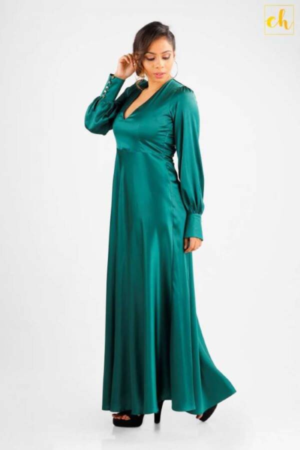 CH087 Long Sleeve Flared Dress - Image 3