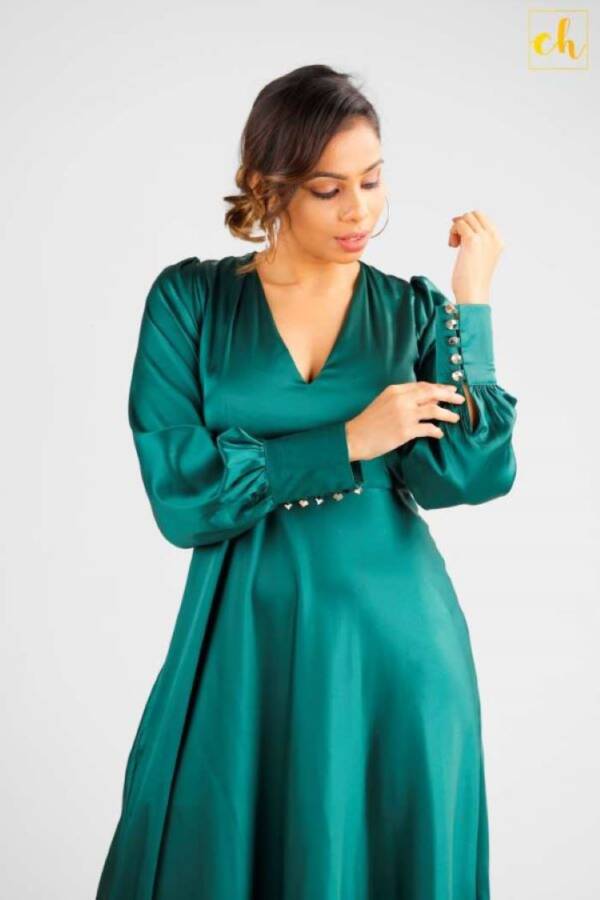 CH087 Long Sleeve Flared Dress - Image 5