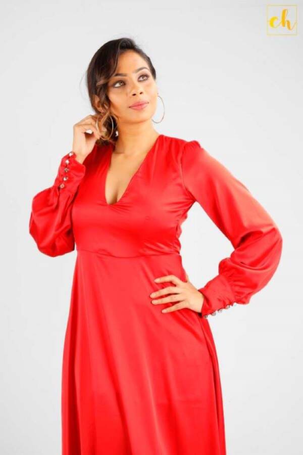 CH087 Long Sleeve Flared Dress - Image 6