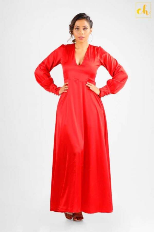 CH087 Long Sleeve Flared Dress - Image 7