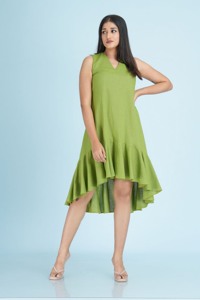 CH104 - Sleeveless varied hem length Dress - Image 3